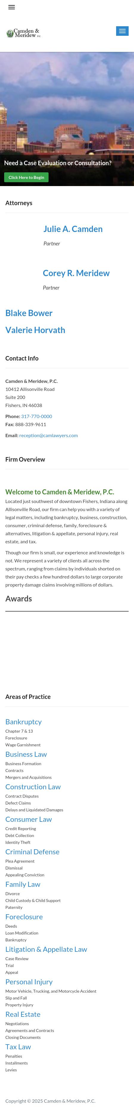 Camden & Meridew PC - Fishers IN Lawyers