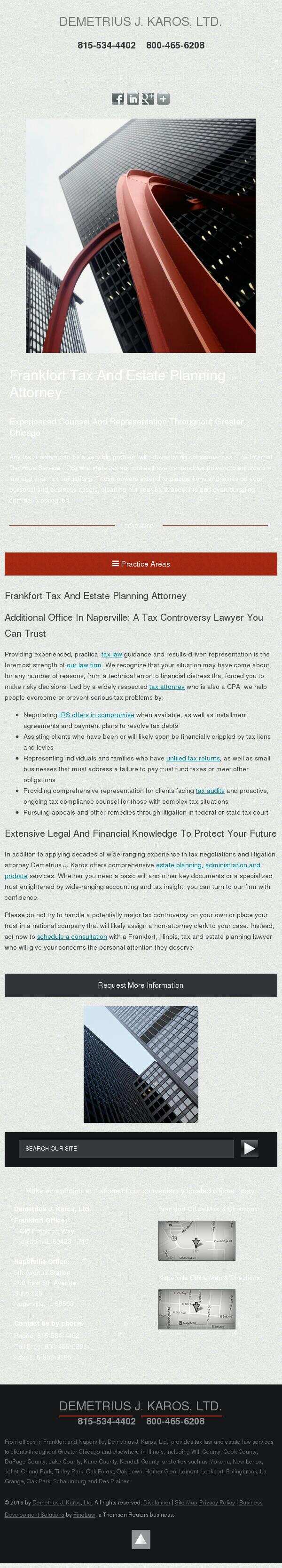 Demetrius J. Karos, Ltd. - Frankfort IL Lawyers
