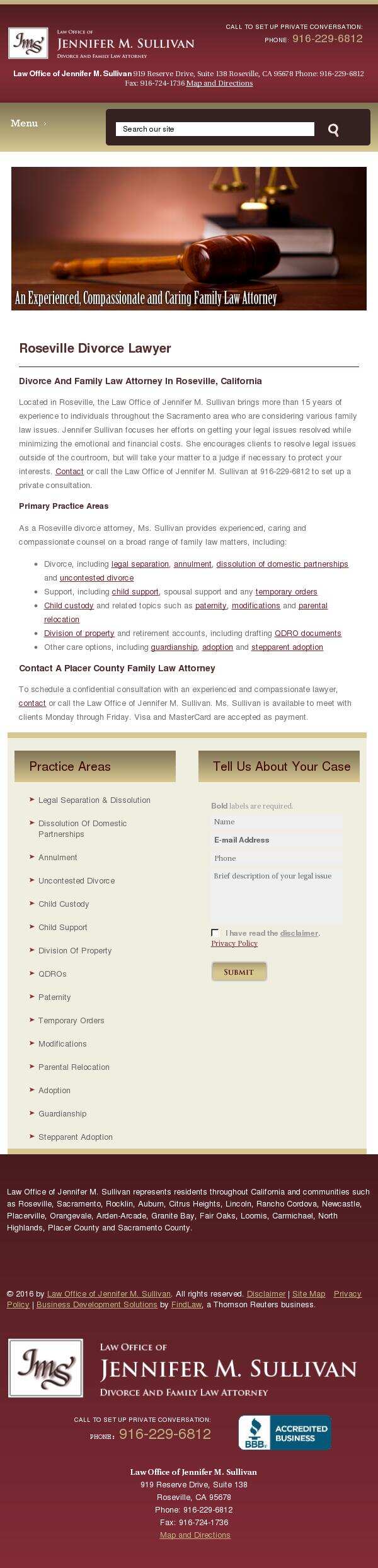 Law Office Of Jennifer M. Sullivan - Roseville CA Lawyers