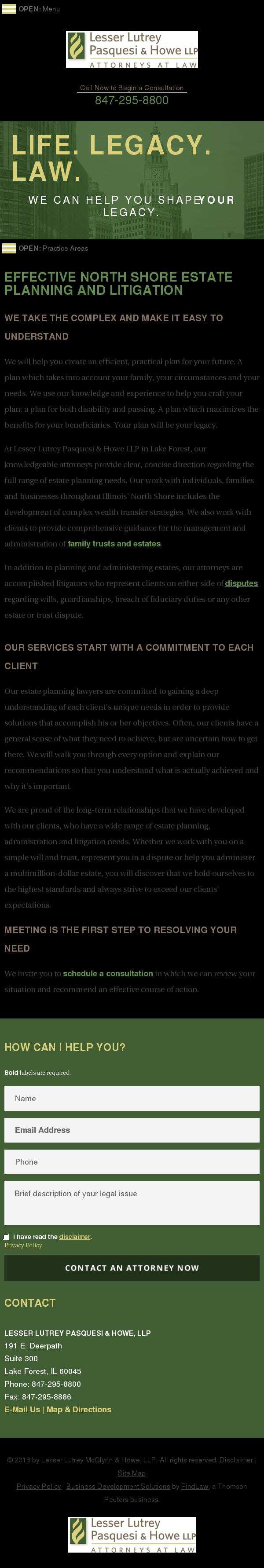 Lesser Lutrey McGlynn & Howe, LLP - Lake Forest IL Lawyers