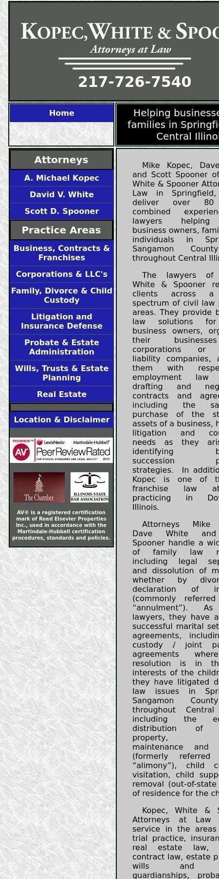 Kopec, White & Spooner - Springfield IL Lawyers