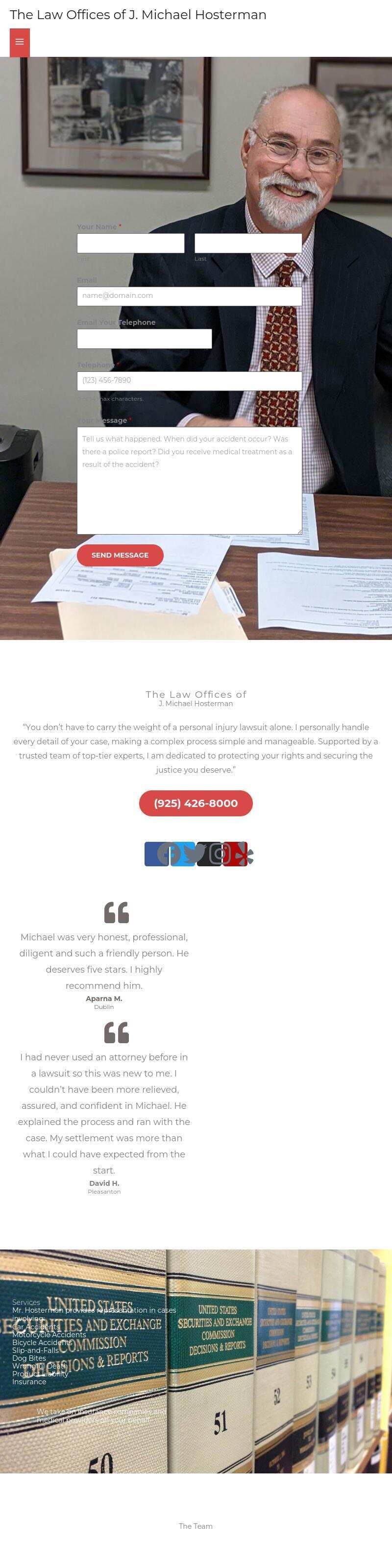 The Law Offices of J. Michael Hosterman - Pleasanton CA Lawyers